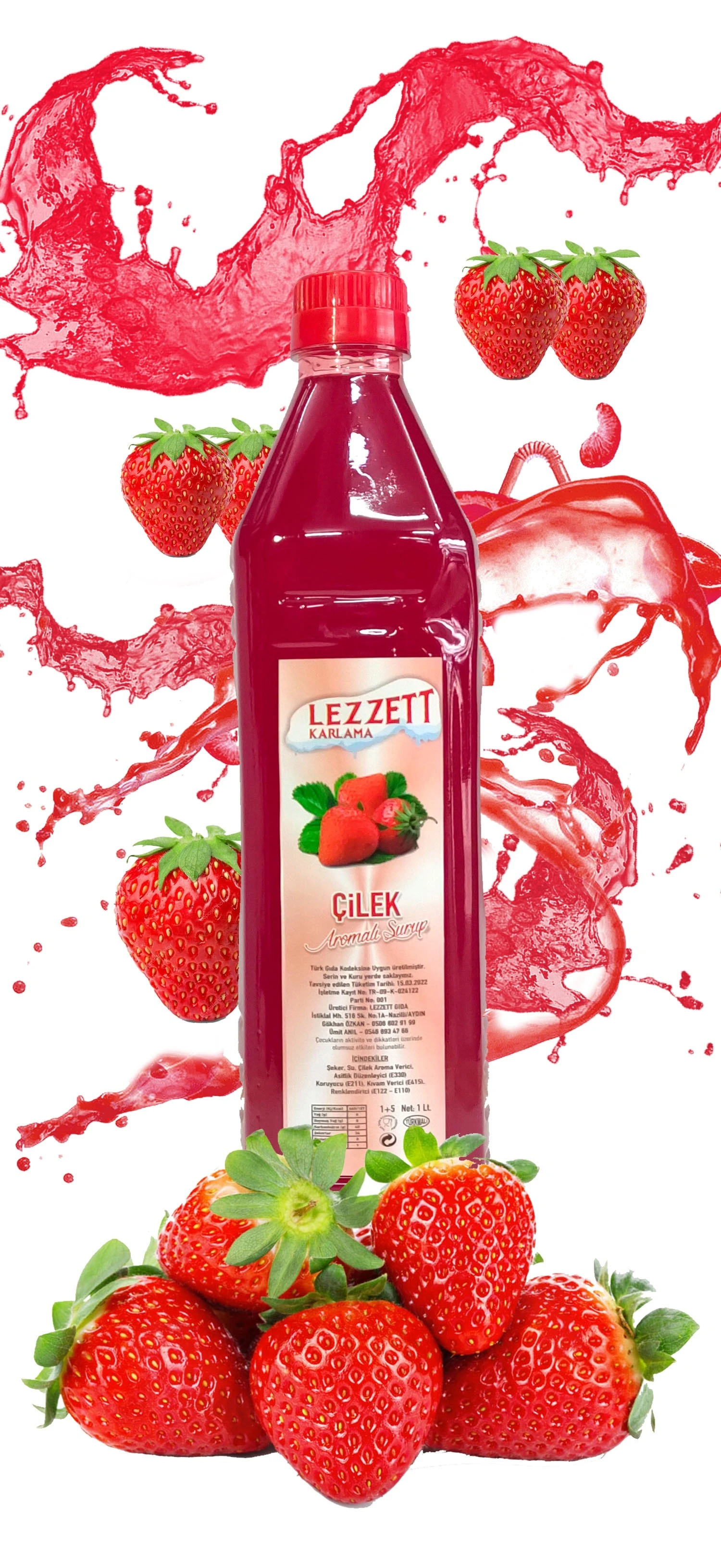 Çilek Aromalı Buzlaş (Karlama) Şurubu