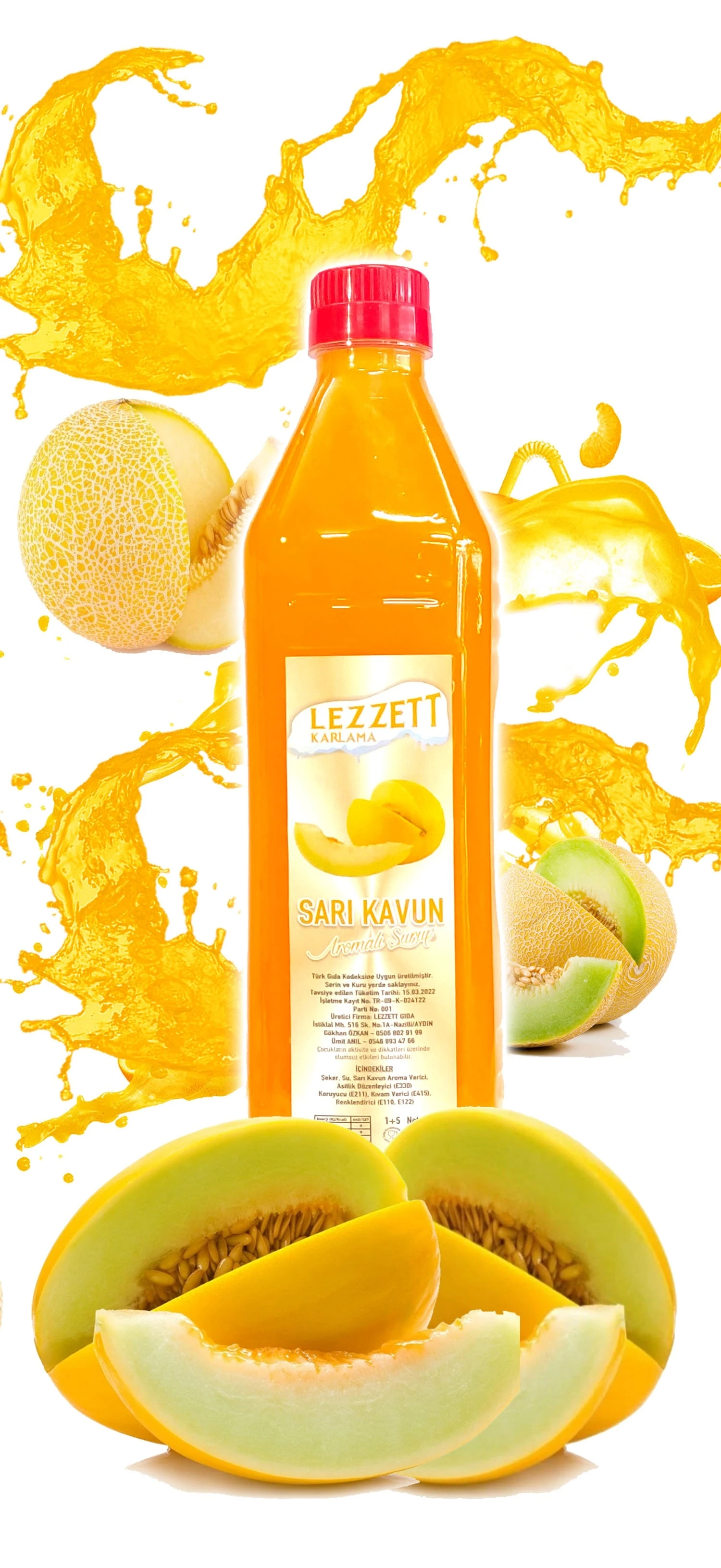 Sarı Kavun Aromalı Buzlaş (Karlama) Şurubu