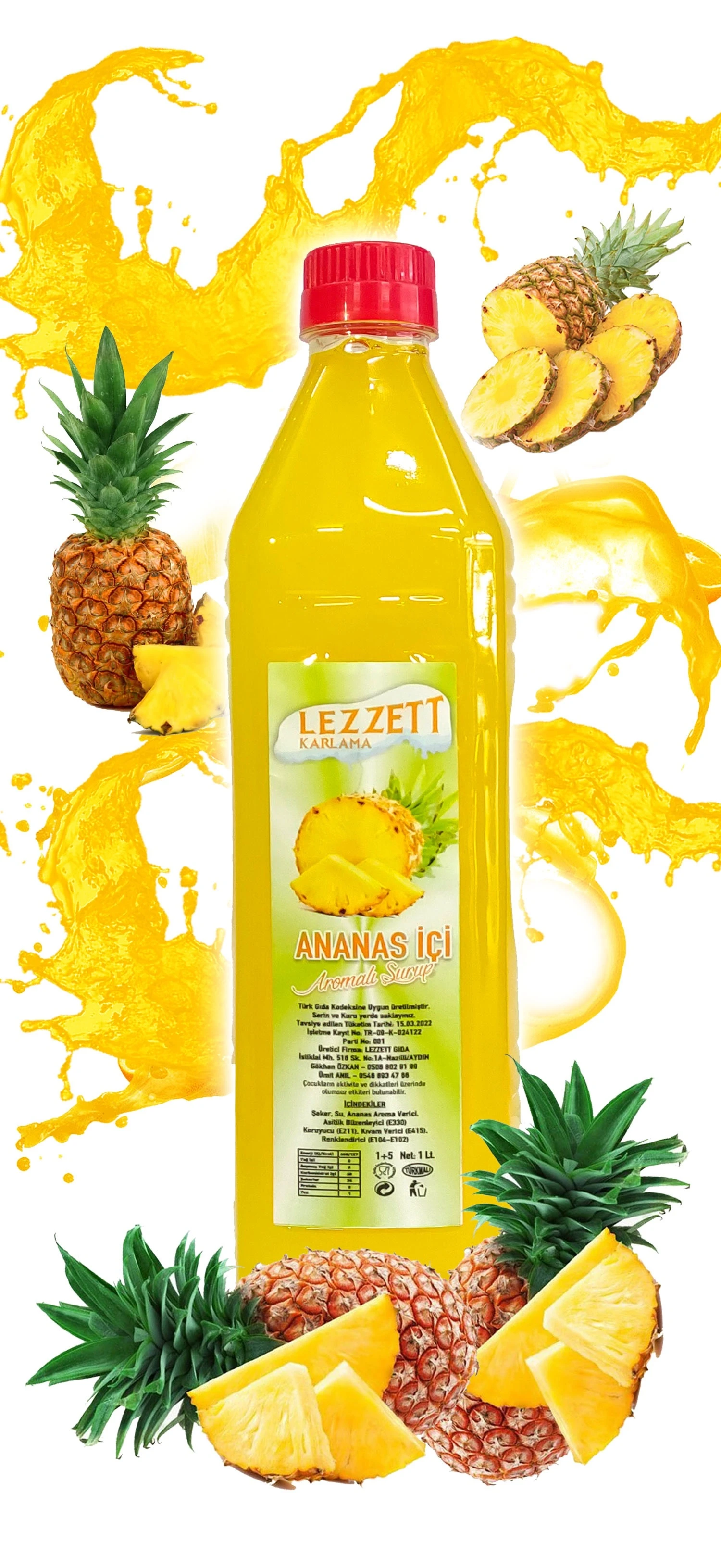 Ananas İçi Aromalı Buzlaş (Karlama) Şurubu